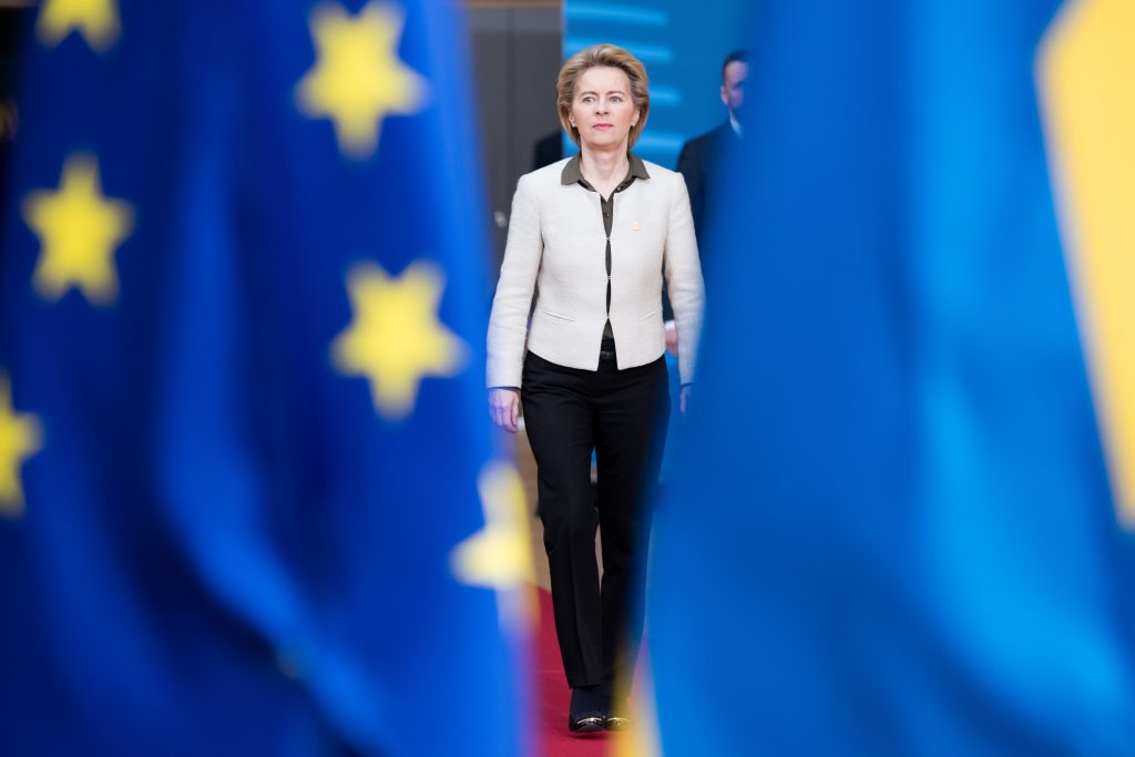 Ursula von der Leyen, President of the EC participes in the Special European Council, 20 February 2020