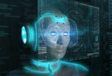 Portrait,Of,Futuristic,Innovative,Technology,System,Ai,Cyber,Robot,Is