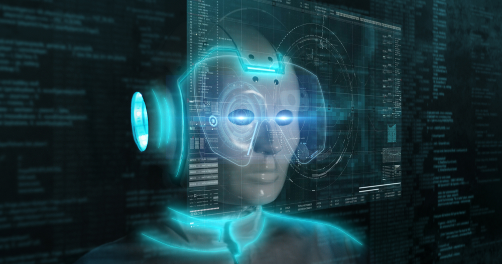 Portrait,Of,Futuristic,Innovative,Technology,System,Ai,Cyber,Robot,Is